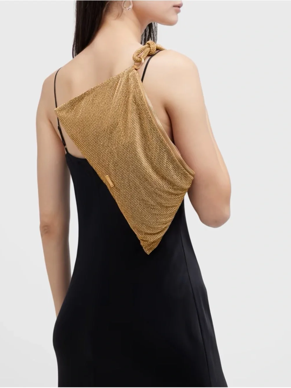 ✨ Cult Gaia Hera Knotted Rhinestone Mini Shoulder Bag Champagne